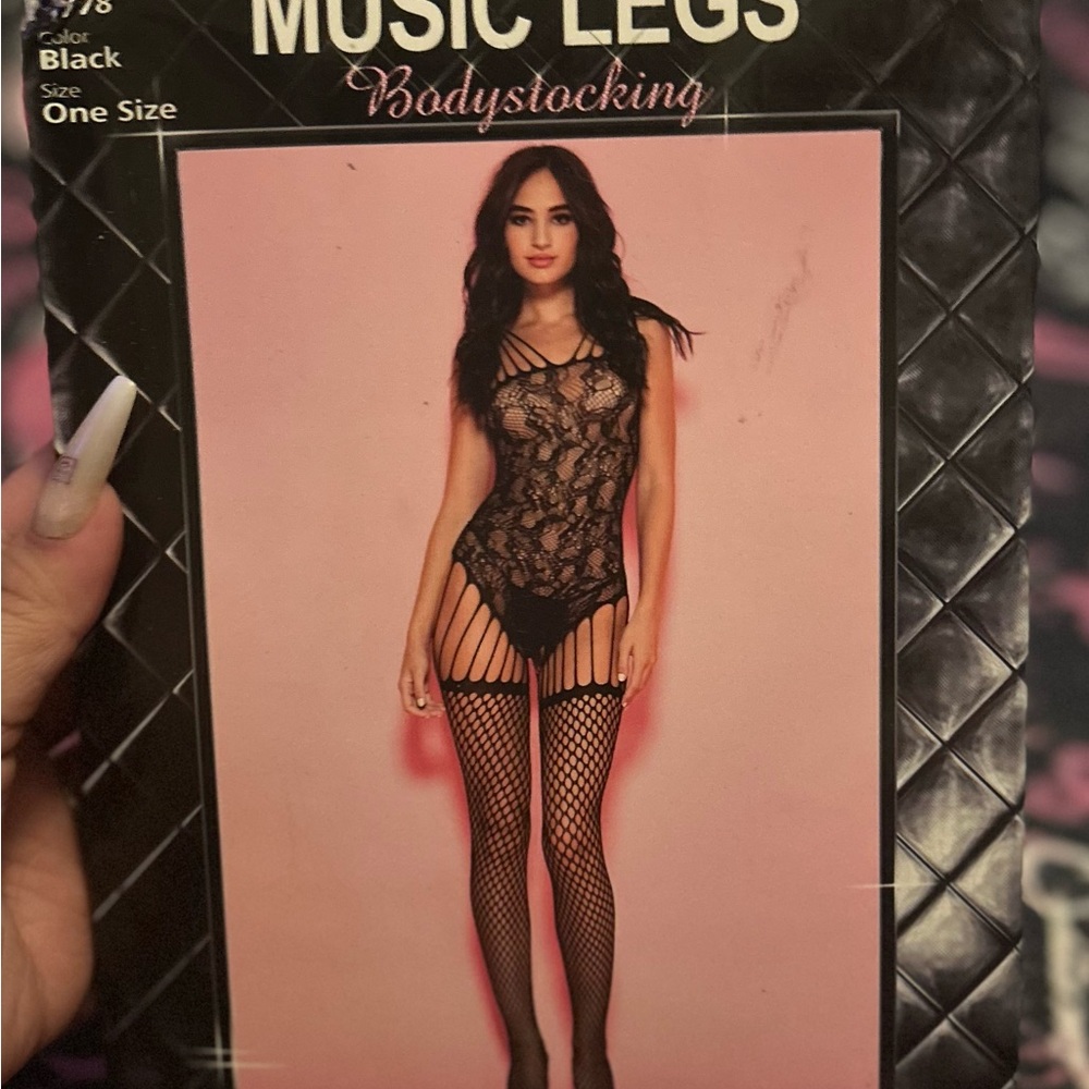 Music Legs Black Sheer Thigh-High Hosiery Accessories